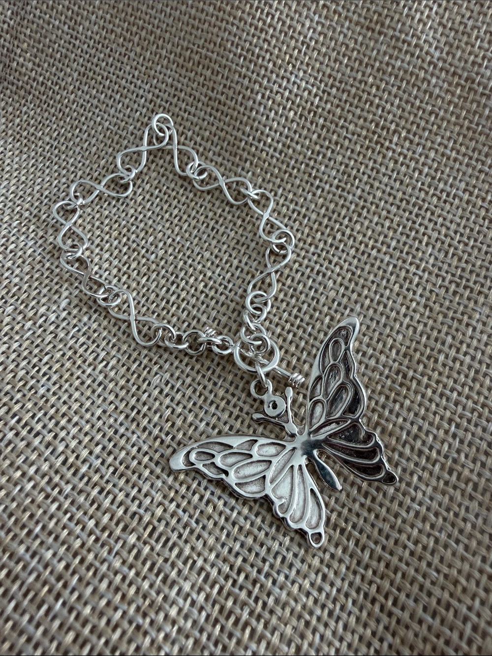 Silver Butterfly Charm Bracelet - Women Jewelry 925